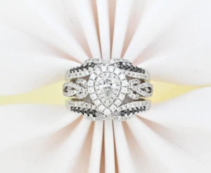 Neil Lane 14K White Gold 1.28ct Pear Diamonds Halo Engagement Ring Band Rtl $5K - Picture 1 of 16