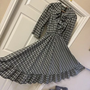 Vtg 60s 70s Sakowitz By Barbara Chodos Plaid Dress Sz S Cottagecore Prairie - Picture 1 of 15
