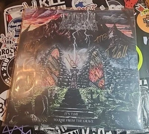 It's Time To Rise From The Grave by UNDEATH Signed Autographed Blood & Bone Vnyl - Picture 1 of 5