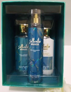 3 Pcs Gift Set Bath & Body Works Saltwater Breeze Shower Gel Body Mist & Lotion - Picture 1 of 4