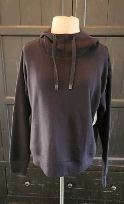 Xersion Black Pullover Hoodie Brushed Interior Fleece Drawstring Women's L NWT — 第 1/4 张图片