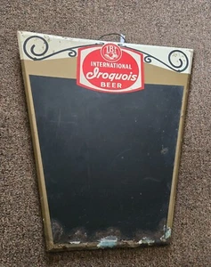 Antique International Iroquois Beer Indian Chalkboard Metal Sign Buffalo, NY  - Picture 1 of 4