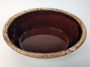Vintage HULL Brown Drip 10x7x4 Oval Pottery Oven Proof Oval Casserole Dish ~USA