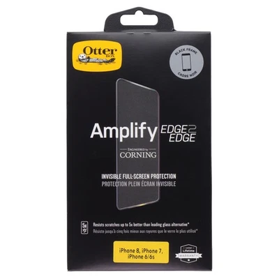 Protector de pantalla OtterBox Amplify Edge2Edge para iPhone 8/7/6s/6 - Marco negro Foto 1 de 2