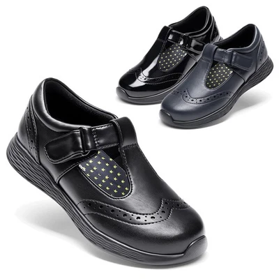 Niños Niñas Mary Jane Mocasines Zapatos Uniforme Escolar Correa en T Cómodos Zapatos de Vestir Foto 1 de 4