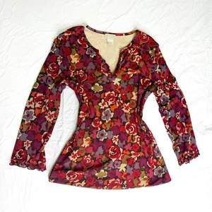 Top Borgoña Floral Manga Larga TALLA S - Imagen 1 de 8