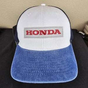 Honda Snapback Cap Hat Mens One Size Blue White Mesh Back Adjustable Outdoor - Picture 1 of 20
