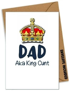 Divertida tarjeta de cumpleaños/día del padre grosero papá padrastro abuelo tío broma/LR - Imagen 1 de 1