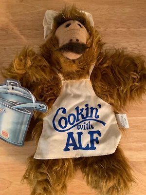 Marioneta de mano vintage 1988 Burger King juguete ALF alienígena peluche "COOKIN' with ALF" rara Foto 1 de 4