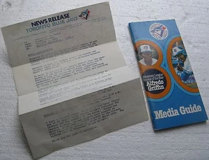 1982 Toronto Blue Jays Press Release + 1980 Media Guide (Alfredo Griffin ROY) - Picture 1 of 1