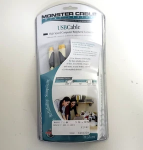 Cable Monster Advanced de alta velocidad USB A a USB B 7 ft 2,13M impresoras portátiles PC - Imagen 1 de 10