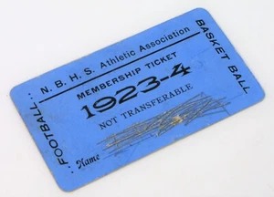 1923 1924 NEW BEDFORD HIGH SCHOOL ATHLETIC ASSOCIATION TICKET FOOTBALL BASEBALL - Picture 1 of 1