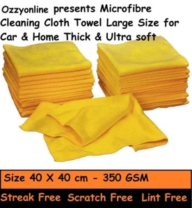 Microfibre Cleaning Cloth Towel Large Size for Car & Home Thick & Ultra soft - Picture 1 of 14