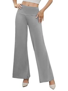 Womens Stretchy Wide Leg Palazzo Lounge Pants Casual High Waist Palazzo Pants - Picture 1 of 14