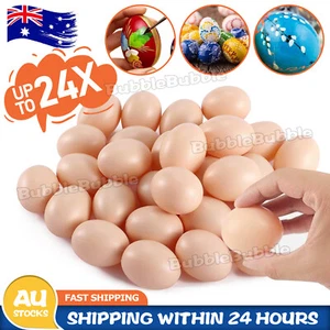 6-24x Plastic Fake Chicken Eggs Poultry Layer Coop Hatching Simulation Dummy Egg - Picture 1 of 13
