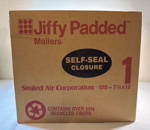 Jiffy gepolsterte Versandtaschen / 100 Stück - 7 1/4 x 12 Versandtaschen / selbstklebender Verschluss - Bild 1 von 3