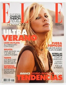 ELLE Spain Magazine No.203 August 2003 - CHARLIZE THERON, EMMA HEMING - Picture 1 of 8