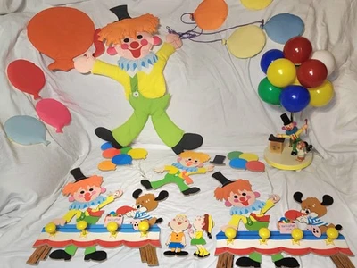 Muñeca colorida de colección años 80 juguete payaso globo cachorro decoración habitación infantil coleccionable  Foto 1 de 4