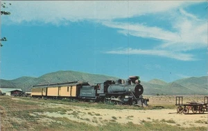Vintage Carson City NV Train & Steam Engine Photochrome Postcard - Imagen 1 de 2