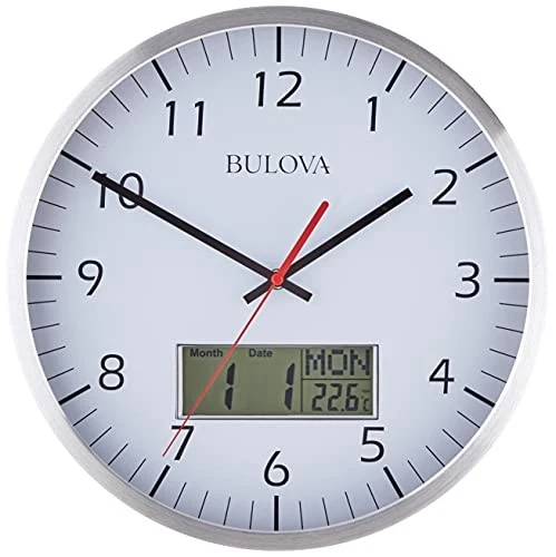Bulova C4810 Manager Wall Clock, Silver - Image 1 of 4