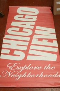 Vintage Chicago View Explore The Neighborhoods Straßenlaterne Vinylschild groß  - Bild 1 von 2