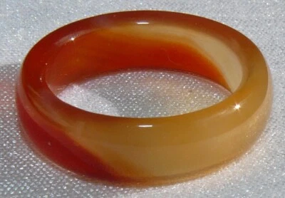 Achat-Ring, orange-braun / beige, Gr. 55 (17,4 mm Ø), neu, Halbedelstein - Bild 1 von 4