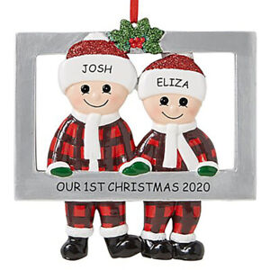 AGS Personalized Christmas Name Pendant Santa Claus Pendant Family Photo Frame