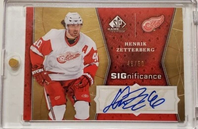 2009-10 Henrik Zetterberg Auto /50 Autographed Card Wings SP SIGnificance SIG-HZ - Image 1 of 4