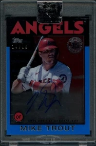 2021 Topps Clearly Authentic Mike Trout 1986 Topps Auto Blue #/25 Card #86TBA-MT - Picture 1 of 2