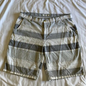 Ezekiel Chino Board Shorts Size 38 Gray/White Stripe Stretch Flat Front Clean! - Picture 1 of 13