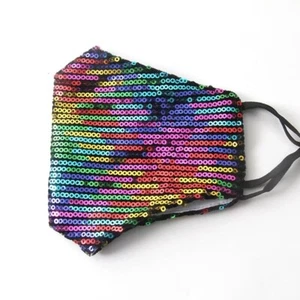SEQUIN Womens Premium Fashion Face Mask Covering Multi Colors Filter Washable - Picture 1 of 8