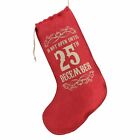 Large Red Hessian Christmas Xmas Stocking Decoration Do Not Open Until 25 Dec