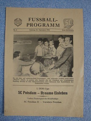 *RAR*Programmheft 1961 SC Potsdam Dynamo Eisleben DDR Oberliga Babelsberg 03 HFC - Bild 1 von 2