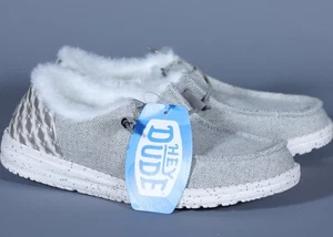 HEY DUDE WENDY FUNK WOOL LIGHT GREY Lightweigth SlipOn Comfort Women’s Shoe SzW9 - Foto 1 di 3