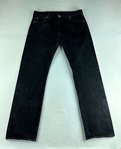 Levi’s 501 Mens Jeans Black Tag Size 36x34 (35x33) Straight Dark Wash Button-Fly
