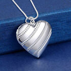925 sterling Silver wedding charms Necklace cute heart open pendant for women