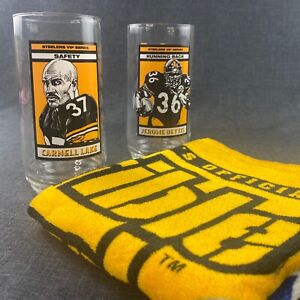 Pittsburgh Steelers NFL VIP Series Glass Set & Terrible Towel Bettis Lake Heinz