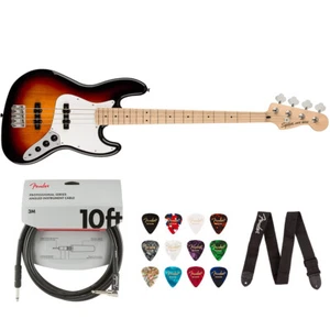 Squier by Fender Affinity Jazz Bass, 3-Color Sunburst w/ Cable, Picks, Straps - Picture 1 of 10