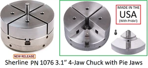 Sherline PN 1076C-PIE 3.1″ 4-Jaw Chuck with Pie Jaws  - Picture 1 of 1
