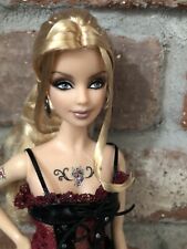 Tattoo Barbie Doll Sexy Dominatrix Ooak Bustier Mary Janes Fishnet Black Skirt