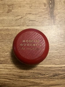 Vintage Modern Woodmen Life Insurance Advertising Wood Yo-Yo - Picture 1 of 3