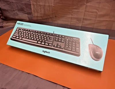 Logitech MK120  (920-002565) Wired USB Keyboard Mouse Desktop Combo SEALED (NEW) - Image 1 of 4