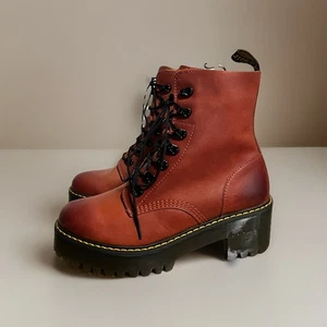 Dr. Martens Leona Quad Platform Burnished Wyoming US 10 Retro Brick New Box - Picture 1 of 8