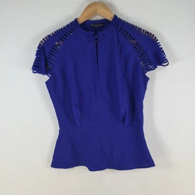 Twentyone Blusa Mujer Top Talla S Azul Manga Corta Cuello Redondo Cremallera 108396 Foto 1 de 4