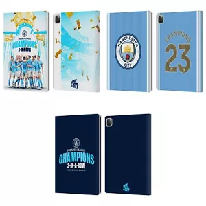 MANCHESTER CITY MAN CITY FC 2023 CHAMPIONS LEATHER BOOK CASE FOR APPLE iPAD - Picture 1 of 9