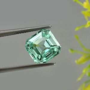 4.2 CT Natural FL Ceylon Green Sapphire Asscher Cut Loose Certified Gemstone