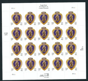 Scott# 4164...41 Cent...Purple Heart...Pane of 20 - Picture 1 of 1
