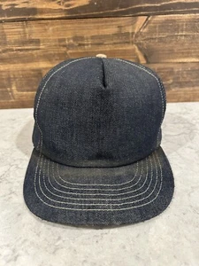 Vintage Denim Cap Hat Adult Size Medium Earflapped Made In USA - Picture 1 of 8