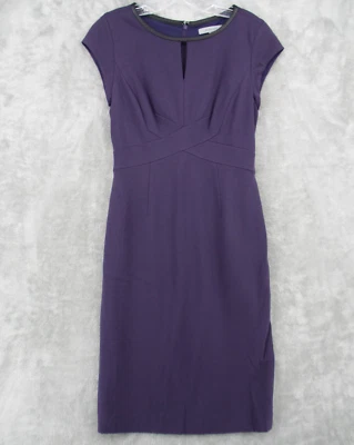 Classiques Entier Dress Womens 2 Leather Trim Sheath Career Classic Lined Zip - Image 1 of 4