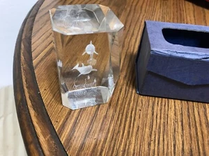 Laser etched crystal cube paperweight Dolphin or Porpoise - Picture 1 of 5